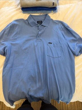 Faconnable Men’s Light Blue Polo with Chest Pocket